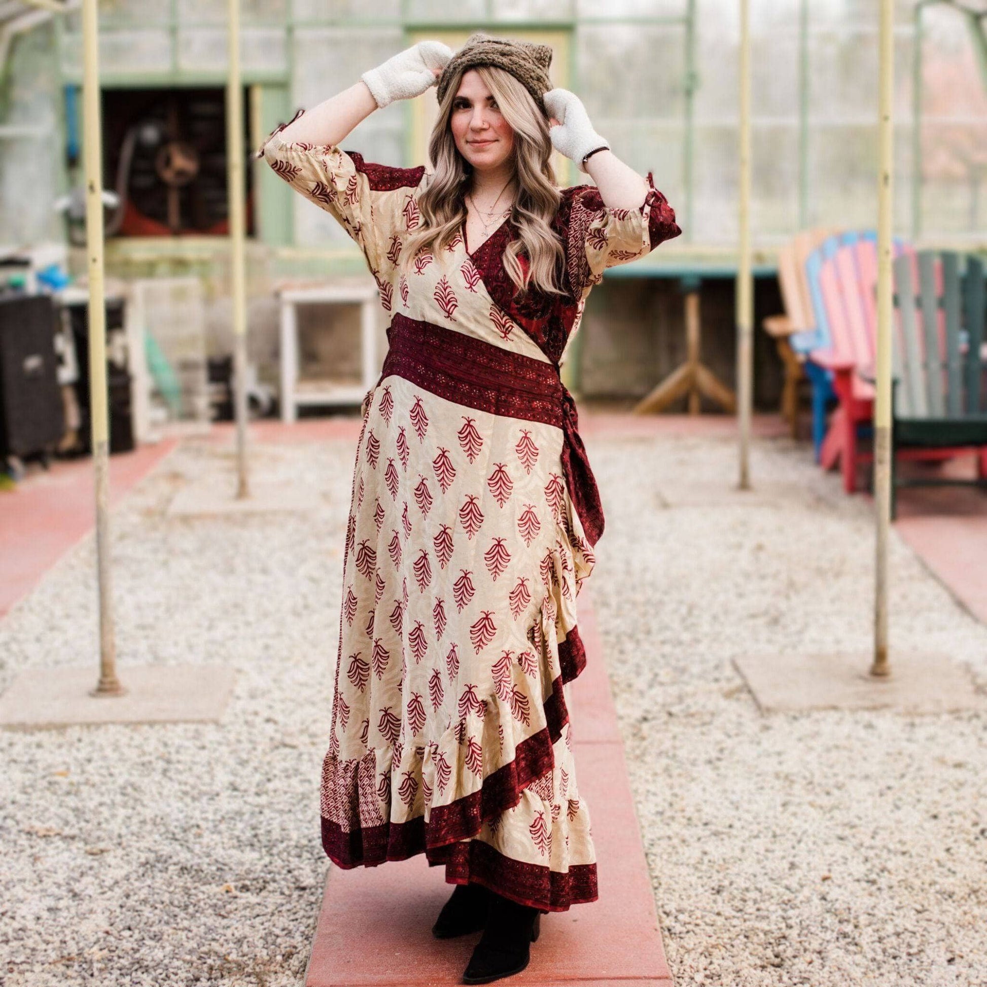 Zaria One-of-a-Kind Wrap Dress – Handmade, Sustainable, Stunning - Hawaiian Flair