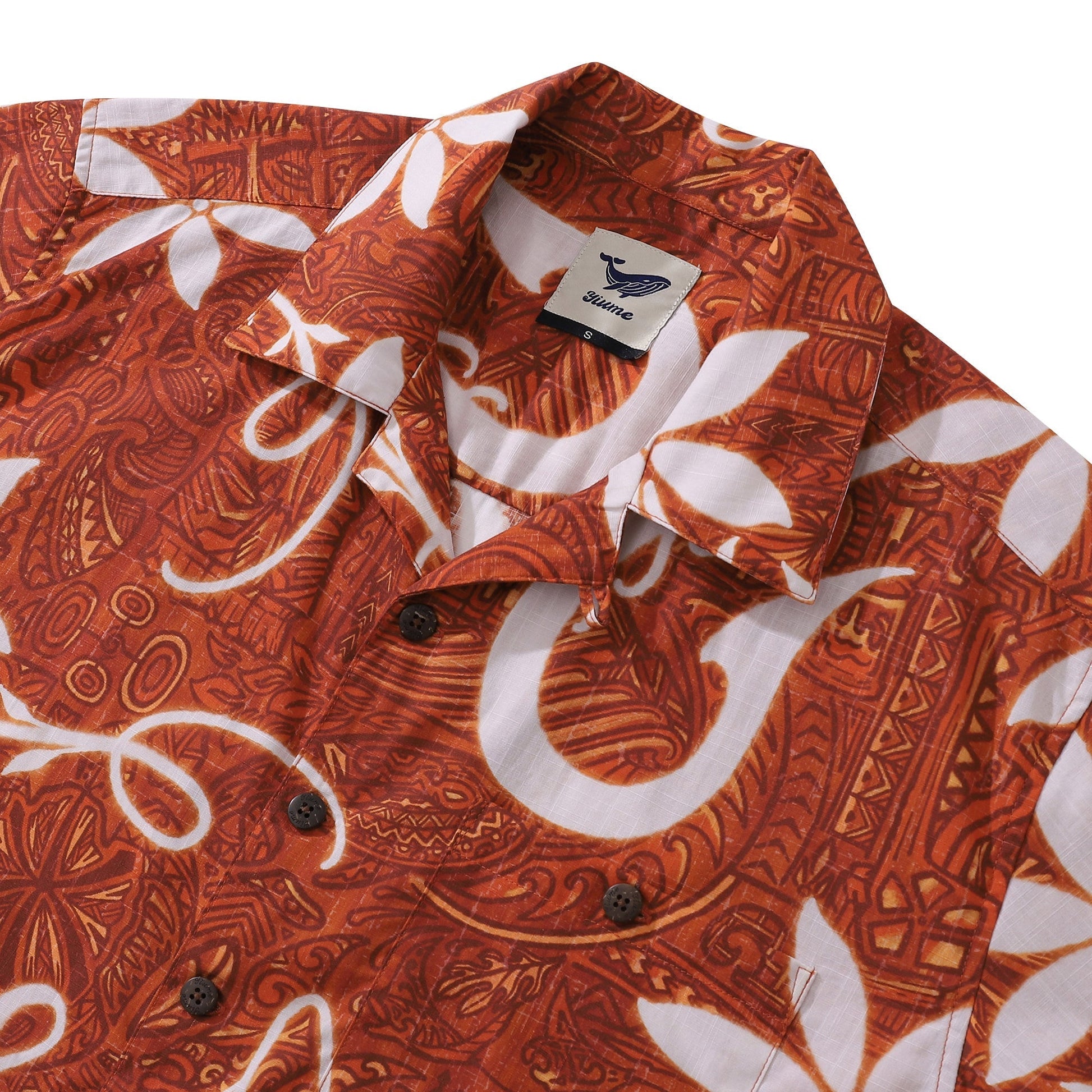Red Hawaiian Shirt For Men Tiki Hawaii Shirt Camp Collar 100% Cotton Shirt - Hawaiian Flair