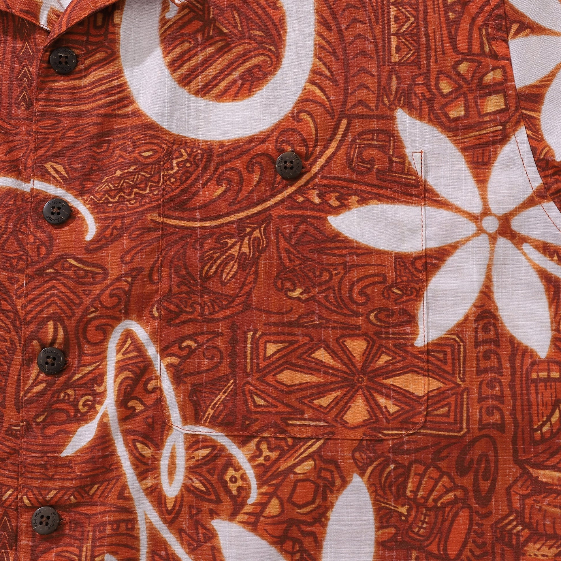 Red Hawaiian Shirt For Men Tiki Hawaii Shirt Camp Collar 100% Cotton Shirt - Hawaiian Flair