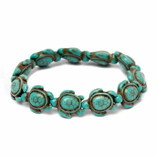 Handmade Turquoise Hawaiian Sea Turtles Bracelet - Turquoise - Hawaiian Flair