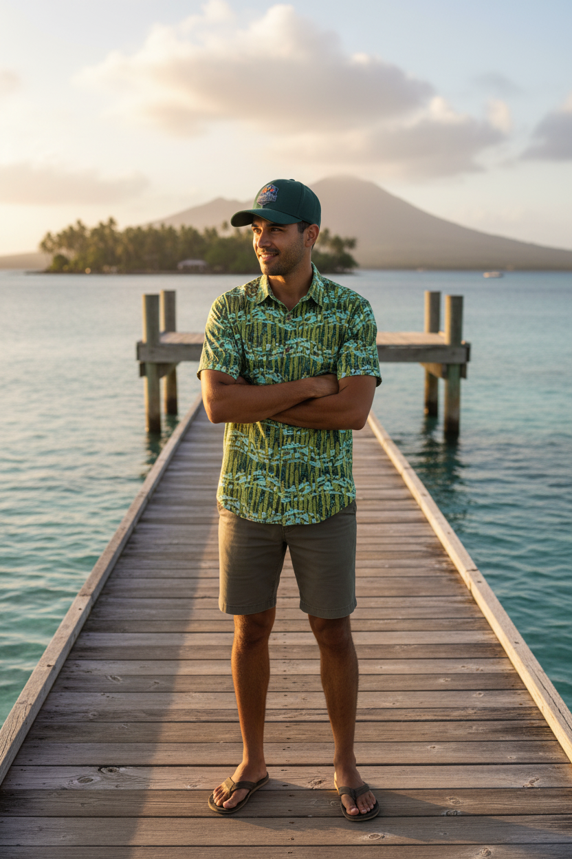 Māhina Pua Hat & Hawaiian Shirt Lifestyle