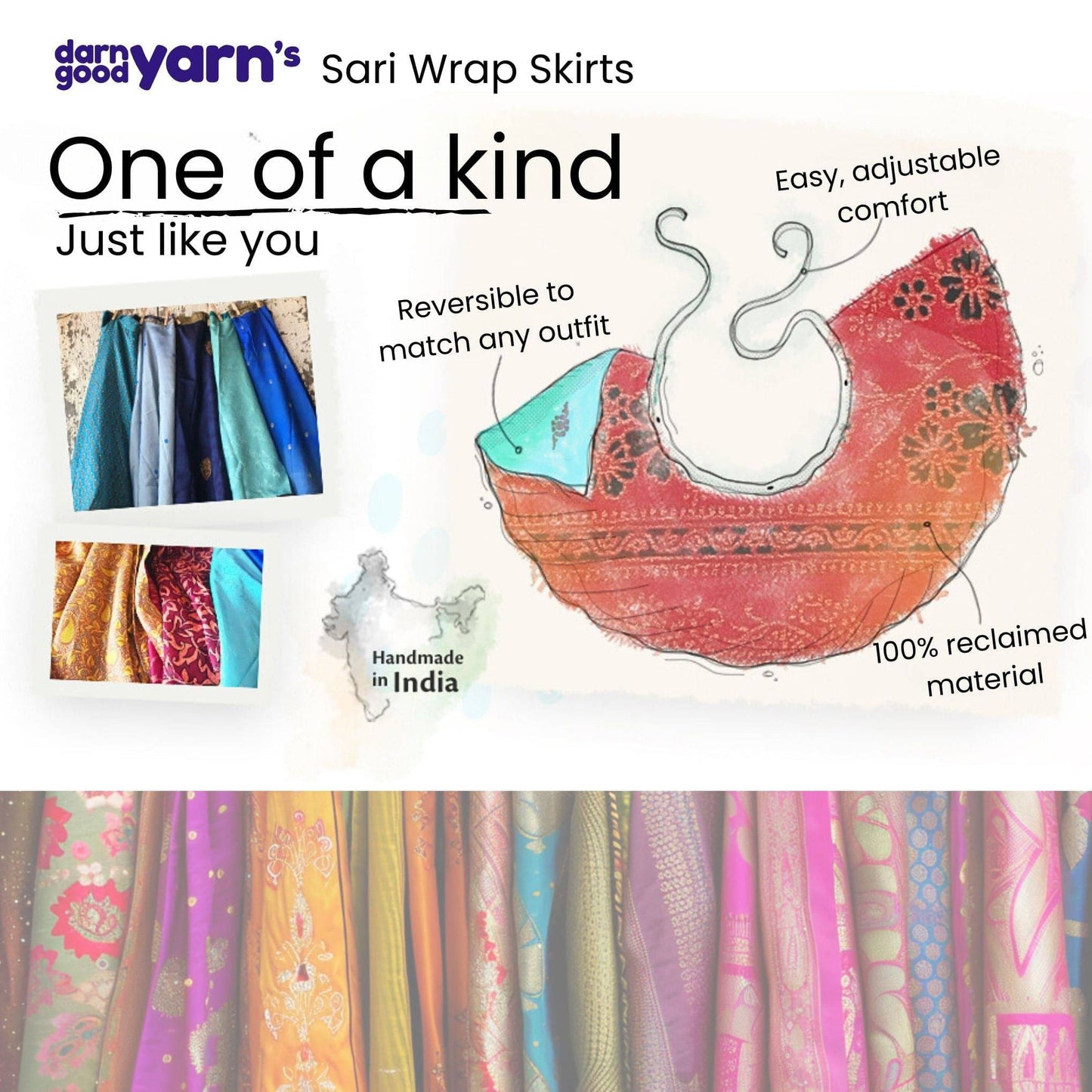 The Original Sari Wrap Skirt - Hawaiian Flair