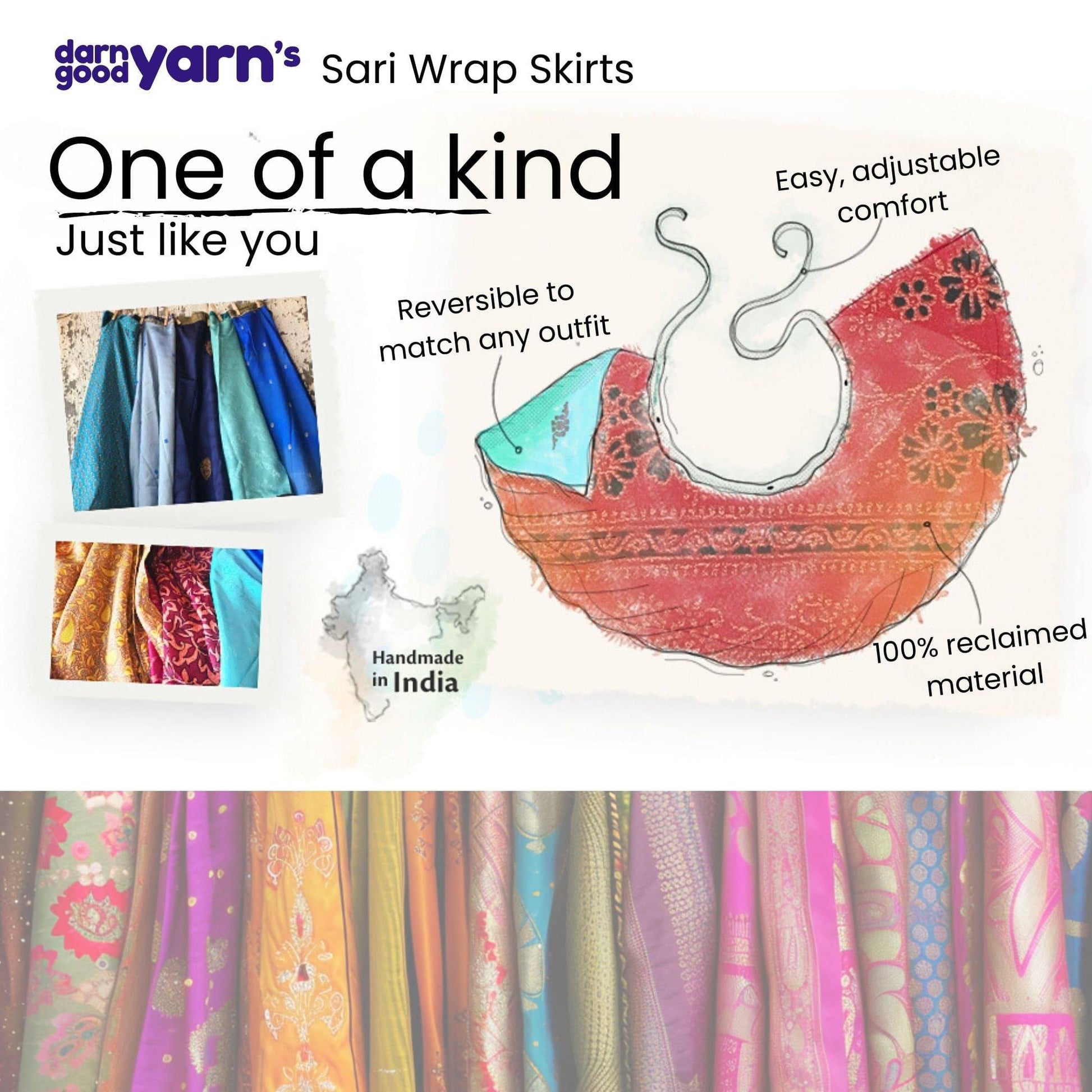 The Original Sari Wrap Skirt - Hawaiian Flair