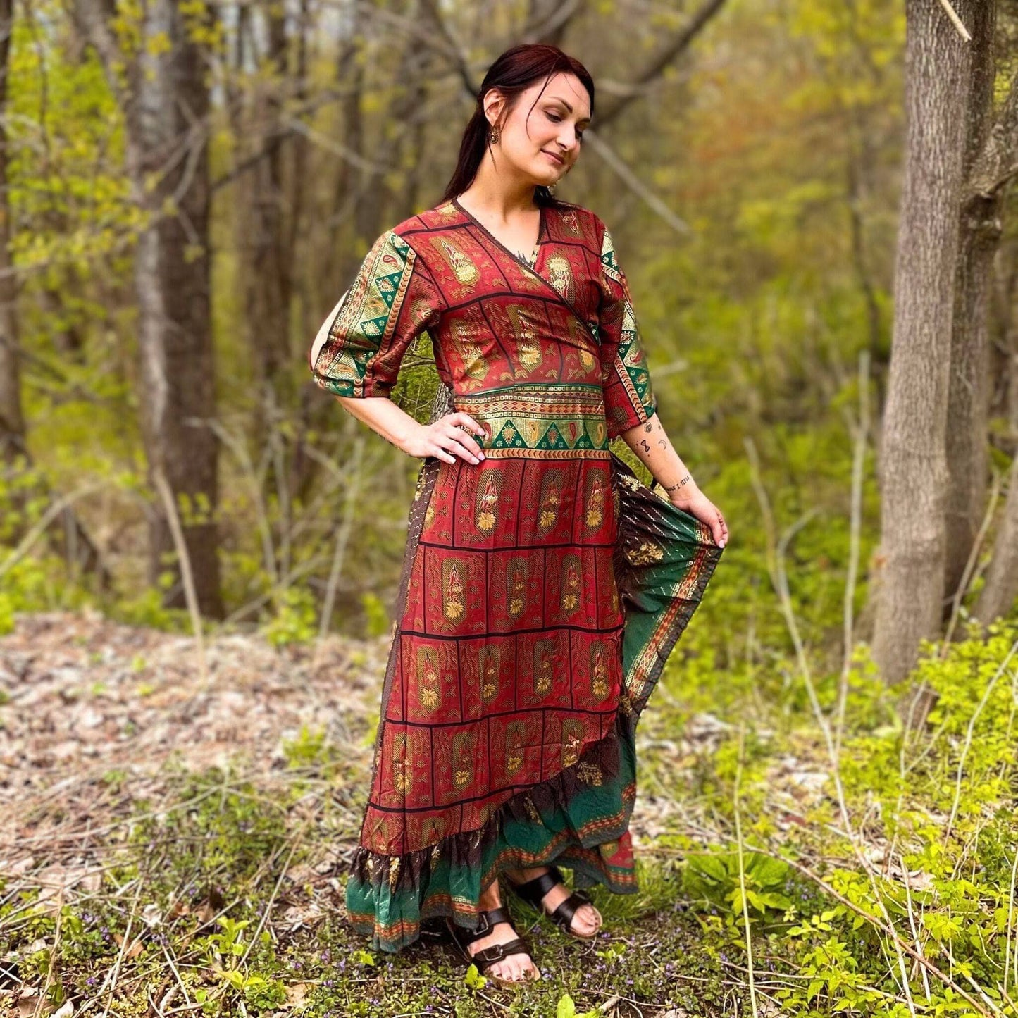 Zaria One-of-a-Kind Wrap Dress – Handmade, Sustainable, Stunning - Hawaiian Flair