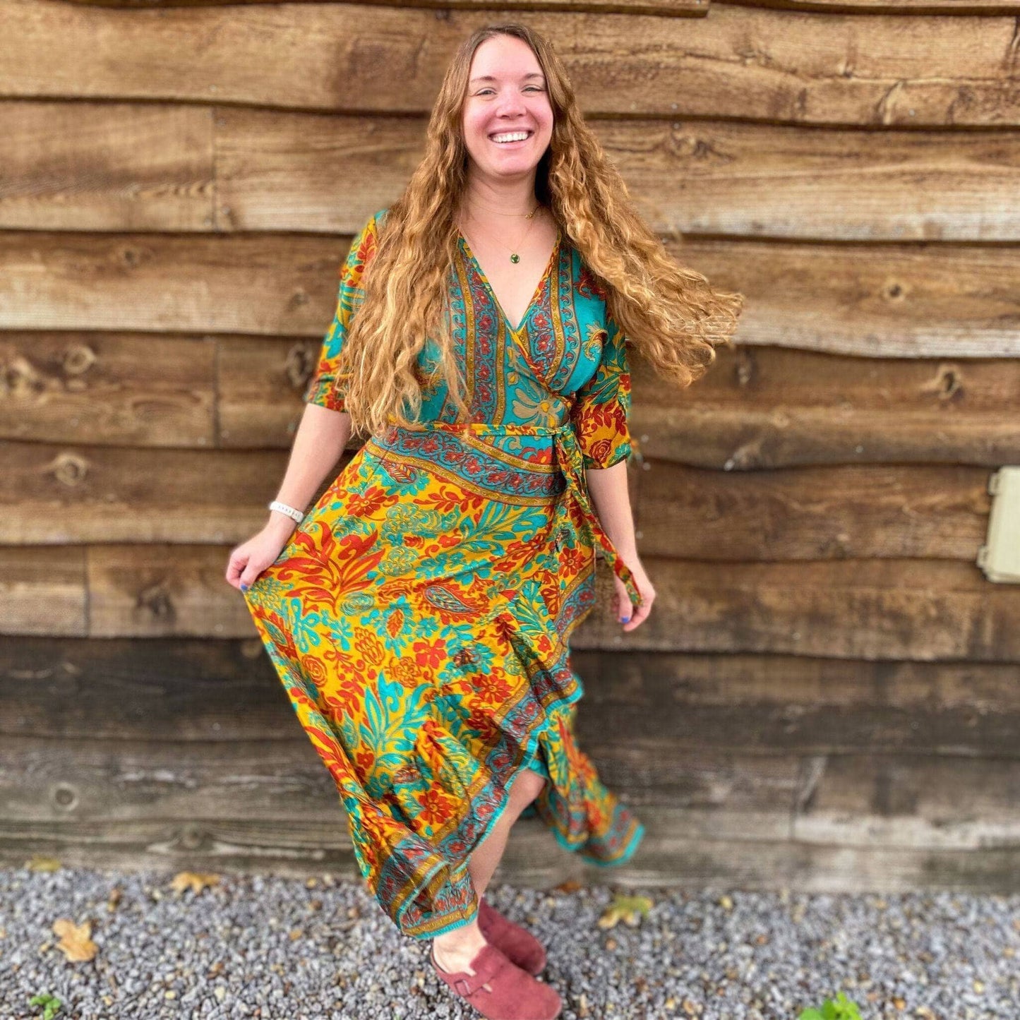 Zaria One-of-a-Kind Wrap Dress – Handmade, Sustainable, Stunning - Hawaiian Flair