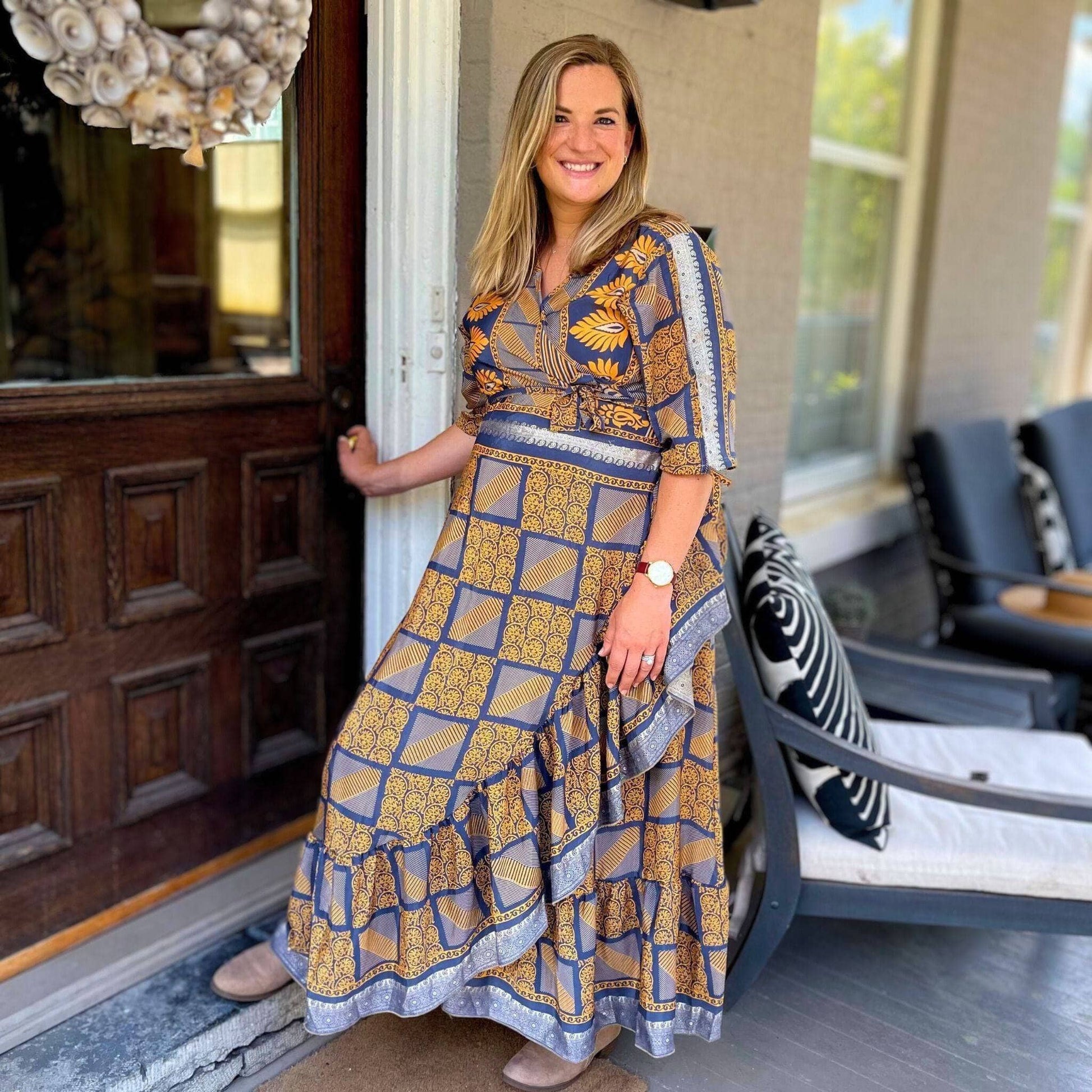 Zaria One-of-a-Kind Wrap Dress – Handmade, Sustainable, Stunning - Hawaiian Flair