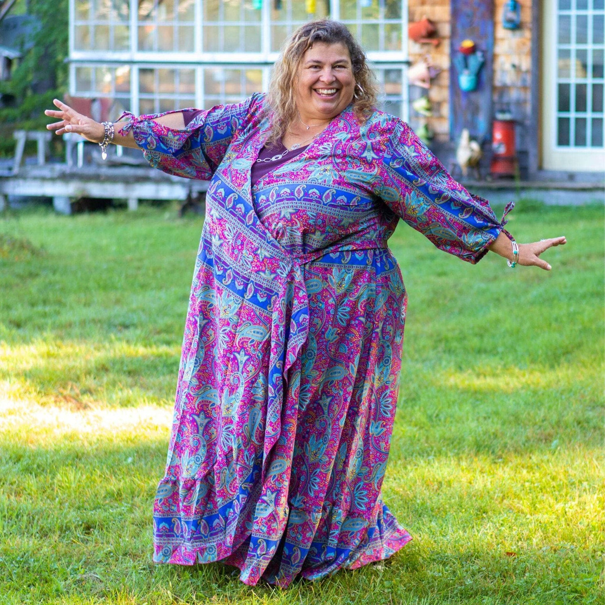 Zaria One-of-a-Kind Wrap Dress – Handmade, Sustainable, Stunning - Hawaiian Flair
