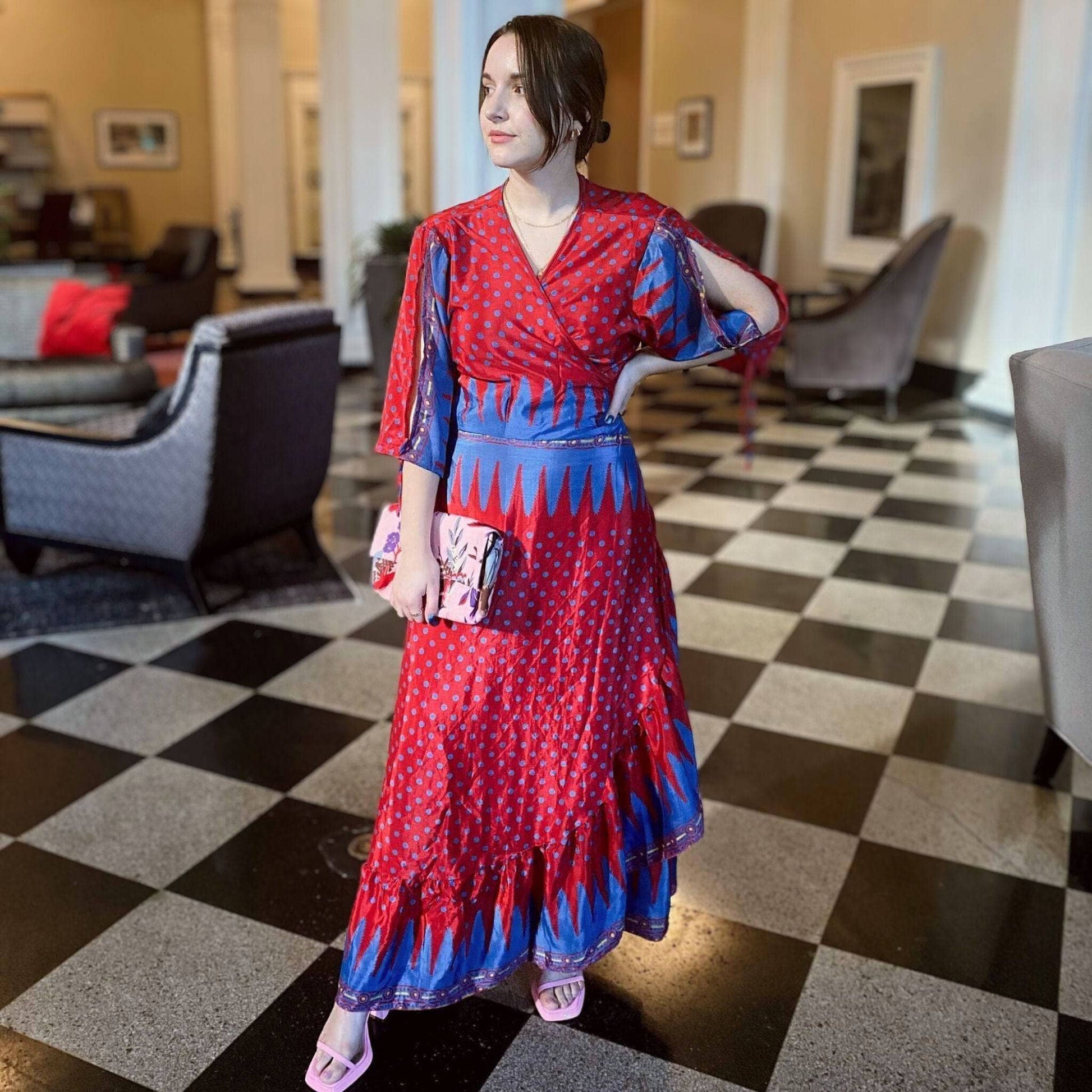 Zaria One-of-a-Kind Wrap Dress – Handmade, Sustainable, Stunning - Hawaiian Flair
